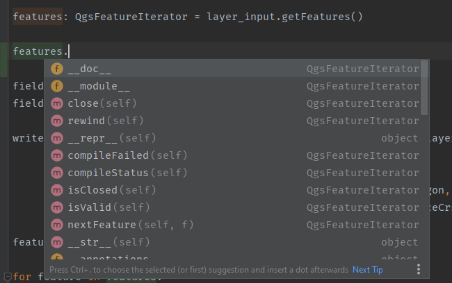 Pycharm typování proměnných a nápověda IDE